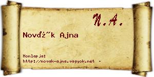 Novák Ajna névjegykártya