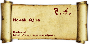 Novák Ajna névjegykártya